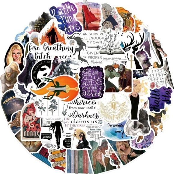 ACOTAR Throne of Glass Sarah J Maas Stickers - Picture 1 of 3